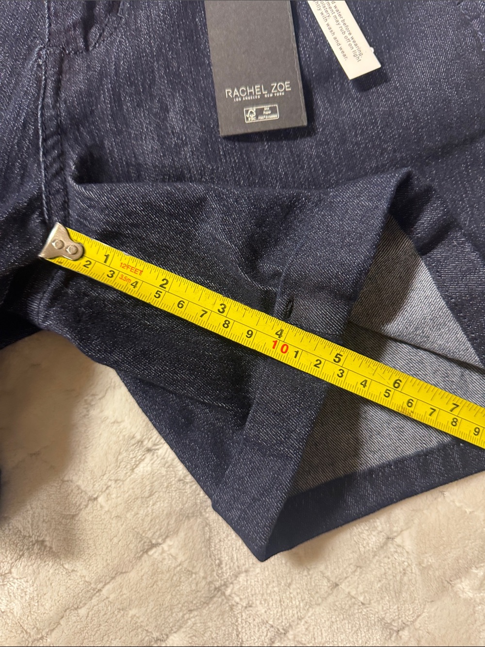 Rachel Zoe Navy Denim-Style Cuffed Shorts - Picture 12 of 15